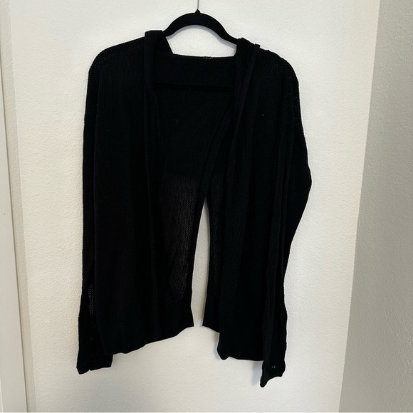 Lululemon Still Movement Wrap Cardigan Hooded Black Size Small Women’s Pockets - Picture 3 of 11